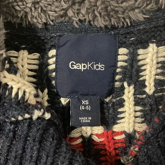 Gap Kids Pullover Sweater w/Faux Fur Trim Size XS (4-5) - Picture 3 of 5